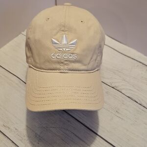 NEW Adidas Womans Beige Cap with White Logo